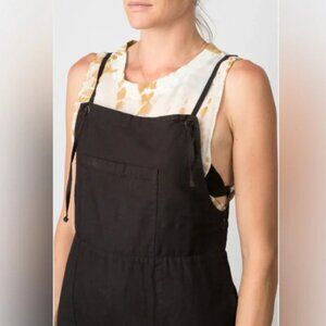 Lacausa cezanne linen blend black overalls jumper